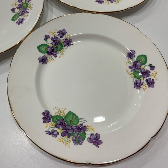 Purple violet bone china -Set of 5 - Picture 2 of 4